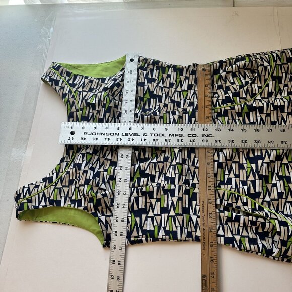 London Times Womens Geometric Print Sleeveless Sheath Dress US 6 Knee Career - Picture 4 of 10